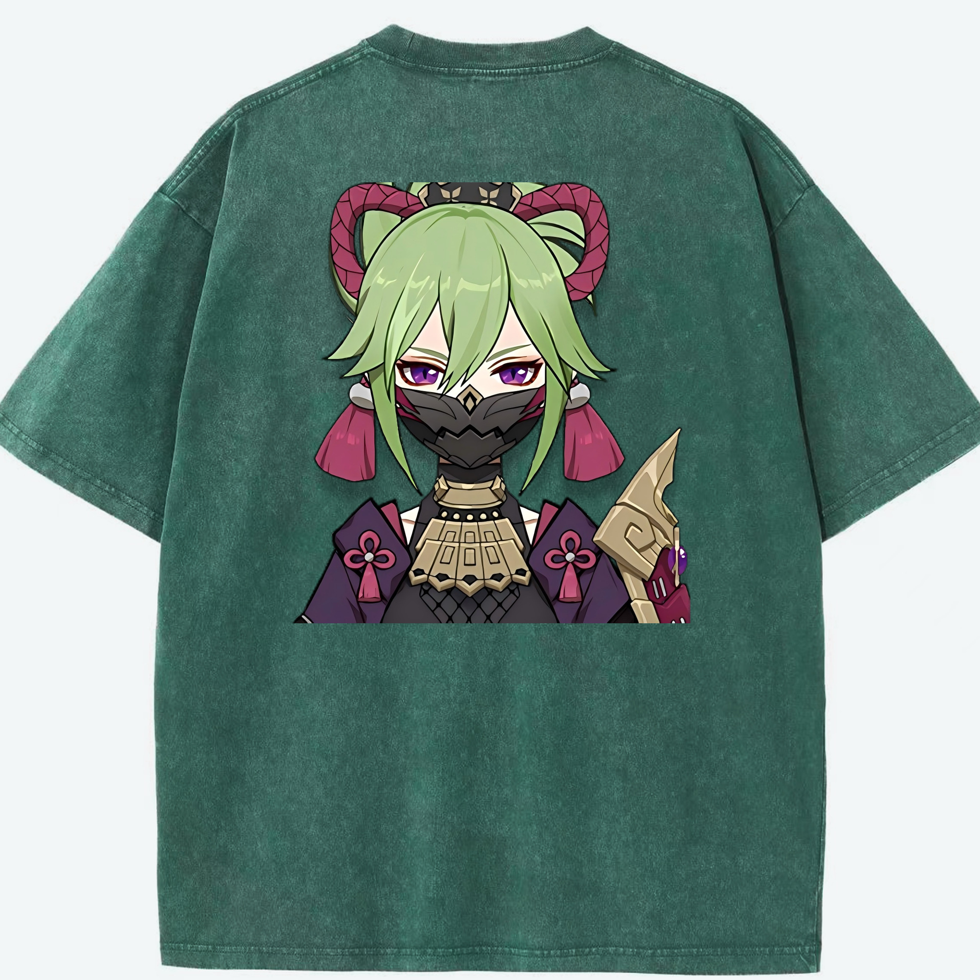 げんし神  久岐忍 くき しのぶ genshin Kuki Shinobu 綿100% ヴィンテージ風 半袖Tシャツ（背面プリント）